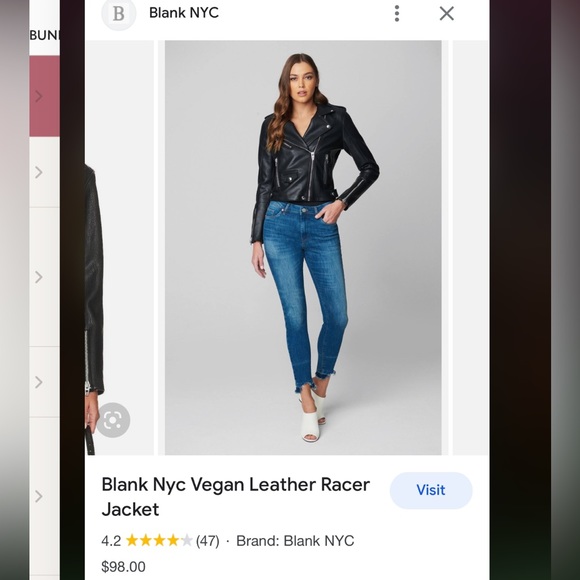 NWOT Blank NYC Moto Jacket Black - Picture 3 of 16